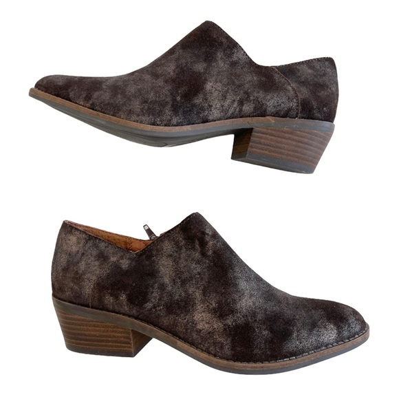 Lucky Brand Ferryn Suede Metallic Ankle Bootie Women’s Size 8M - Picture 2 of 12